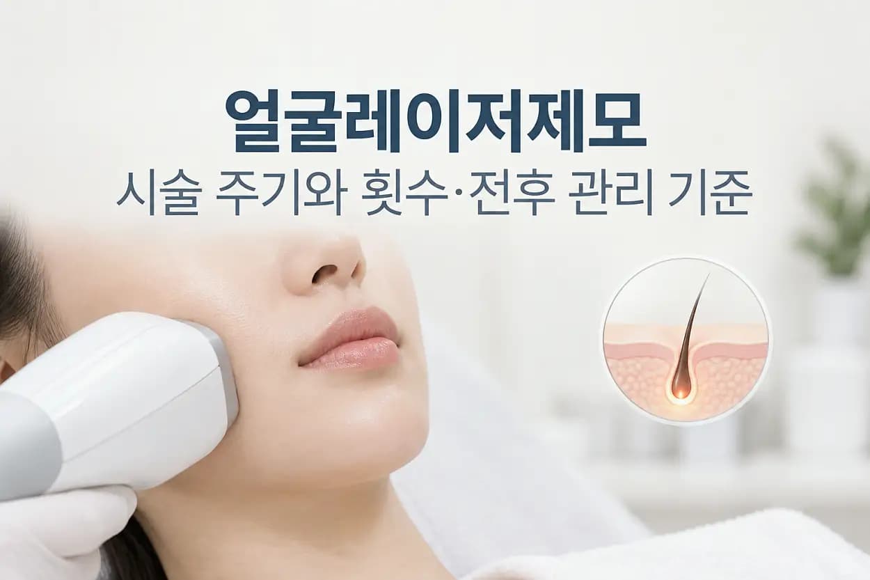 얼굴레이저제모, 시술 주기와 횟수, 전후 관리 기준