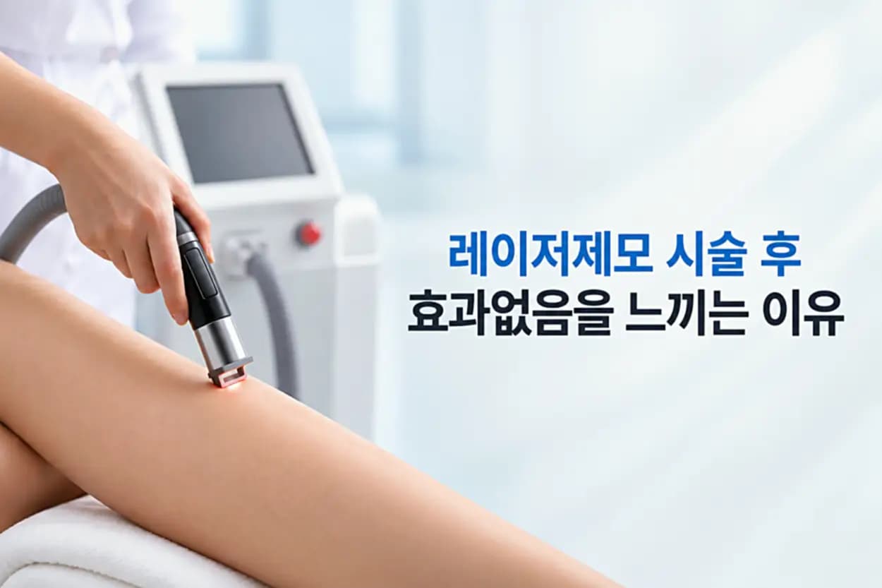 제모 레이저 핸드피스와 성장기 모낭에 열이 전달되는 확대 단면을 조합한 레이저제모 효과없음 썸네일