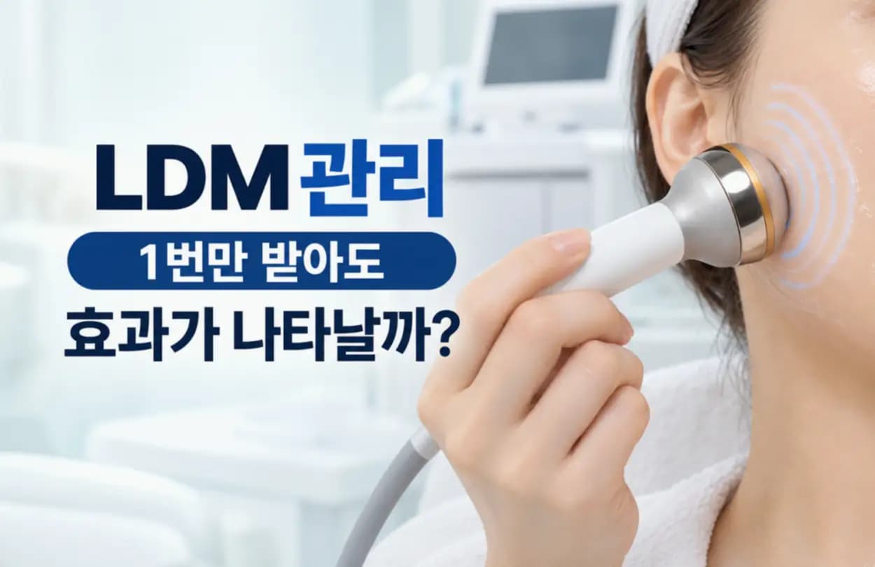 서로 다른 주파수 초음파가 피부층에 전달되는 모습과 달력을 조합한 LDM 관리 주기 썸네일